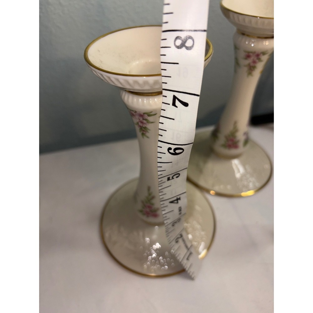 Lenox The Constitution Candlesticks Limited Edition Ivory China Floral Gold Trim - Picture 6 of 6
